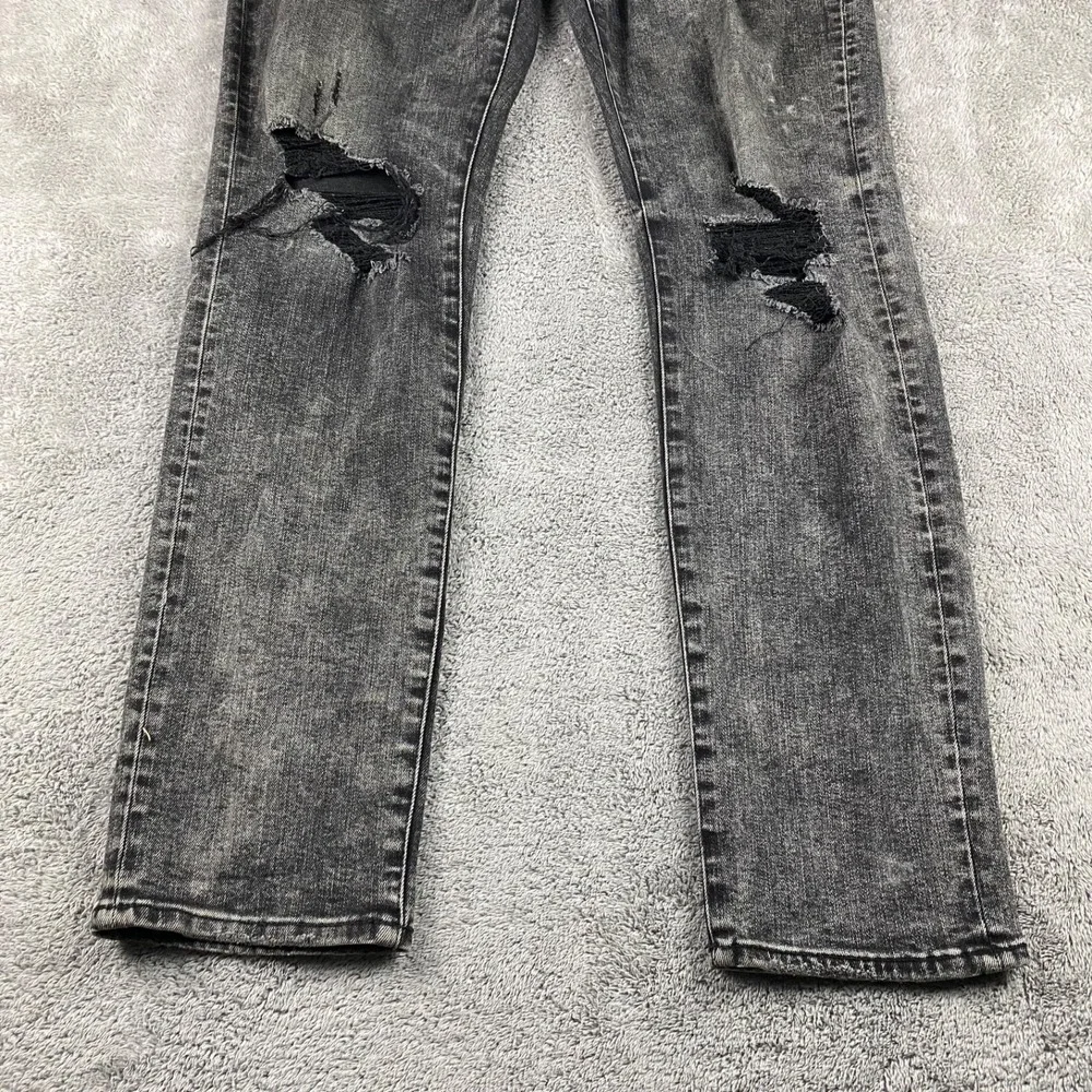 American Eagle Outfitters Next Level Flex Slim Jeans Mens 33x32 Black Distressed